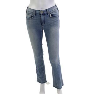 McGuire Women Bootcut Jeans Blue Mid Rise Button Inseam 29 Size 25